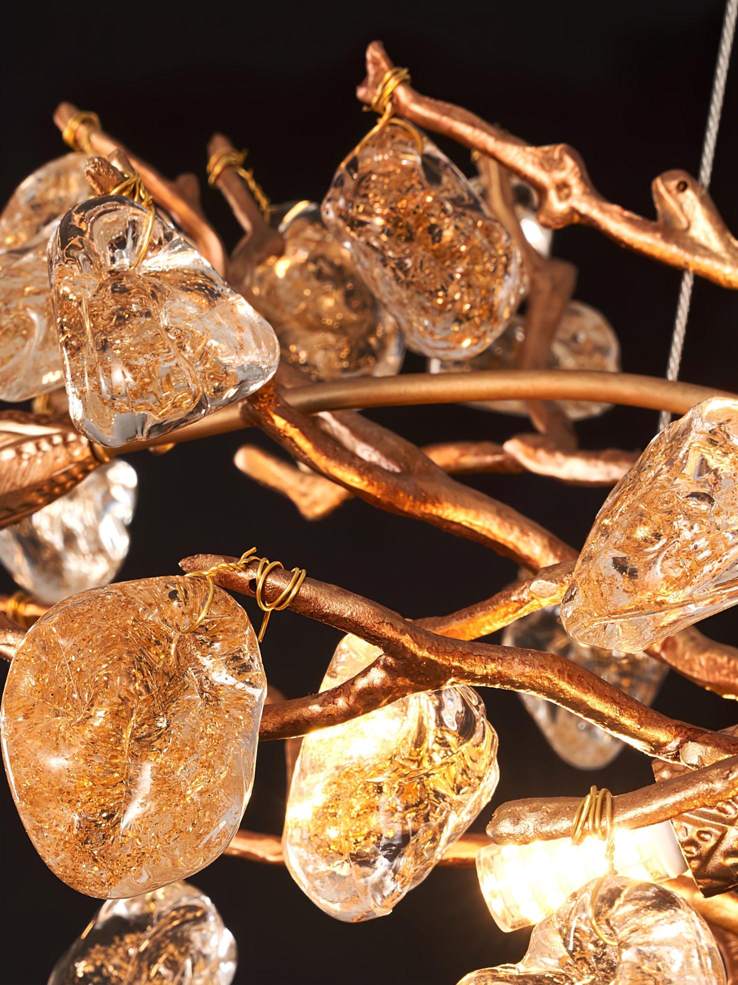 Arborea Brass Branch Crystal Chandelier - Letslighting