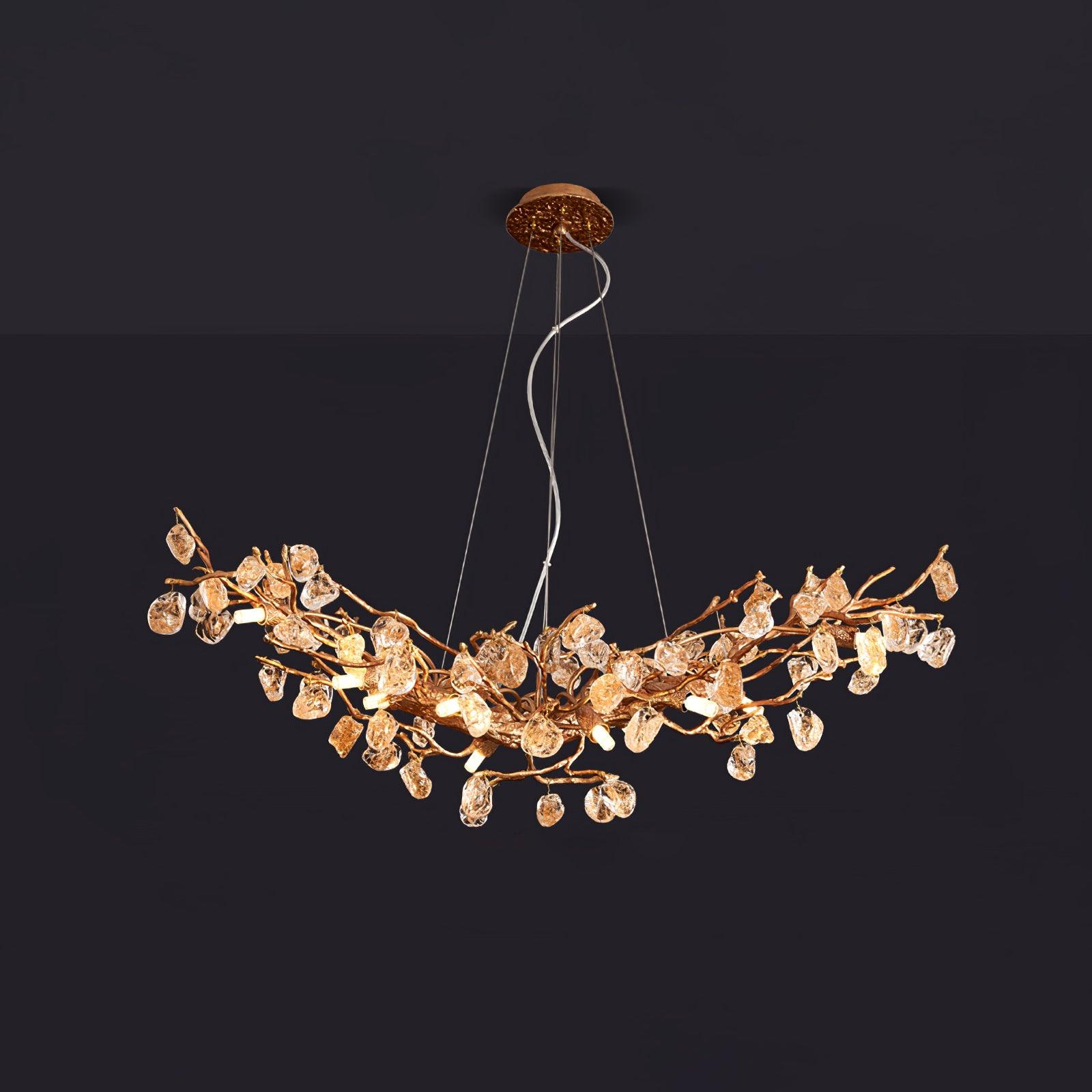Arborea Brass Branch Crystal Chandelier - Letslighting