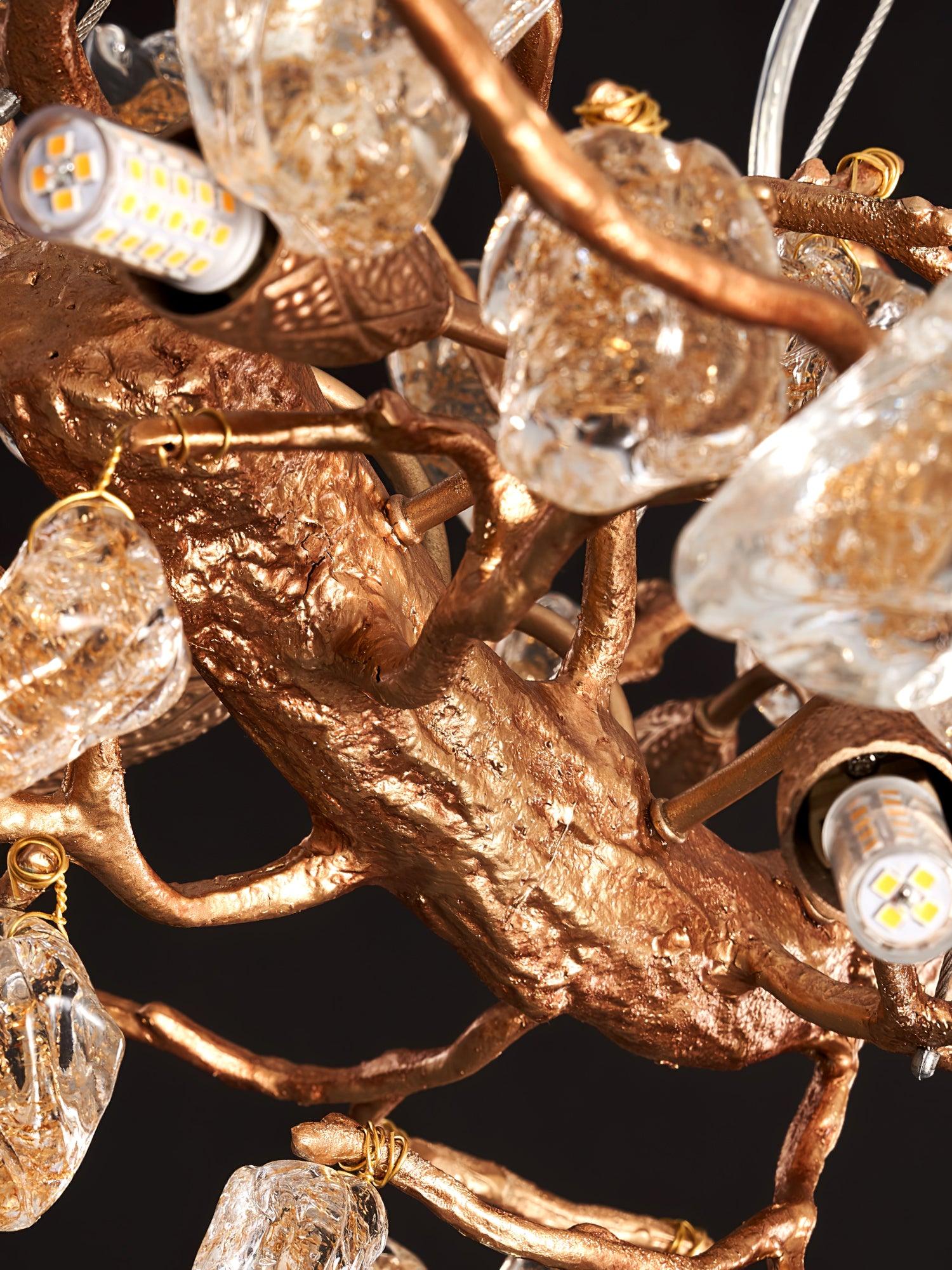 Arborea Brass Branch Crystal Chandelier - Letslighting