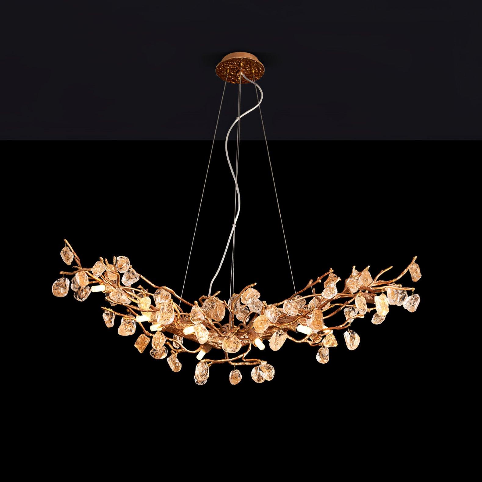 Arborea Brass Branch Crystal Chandelier - Letslighting