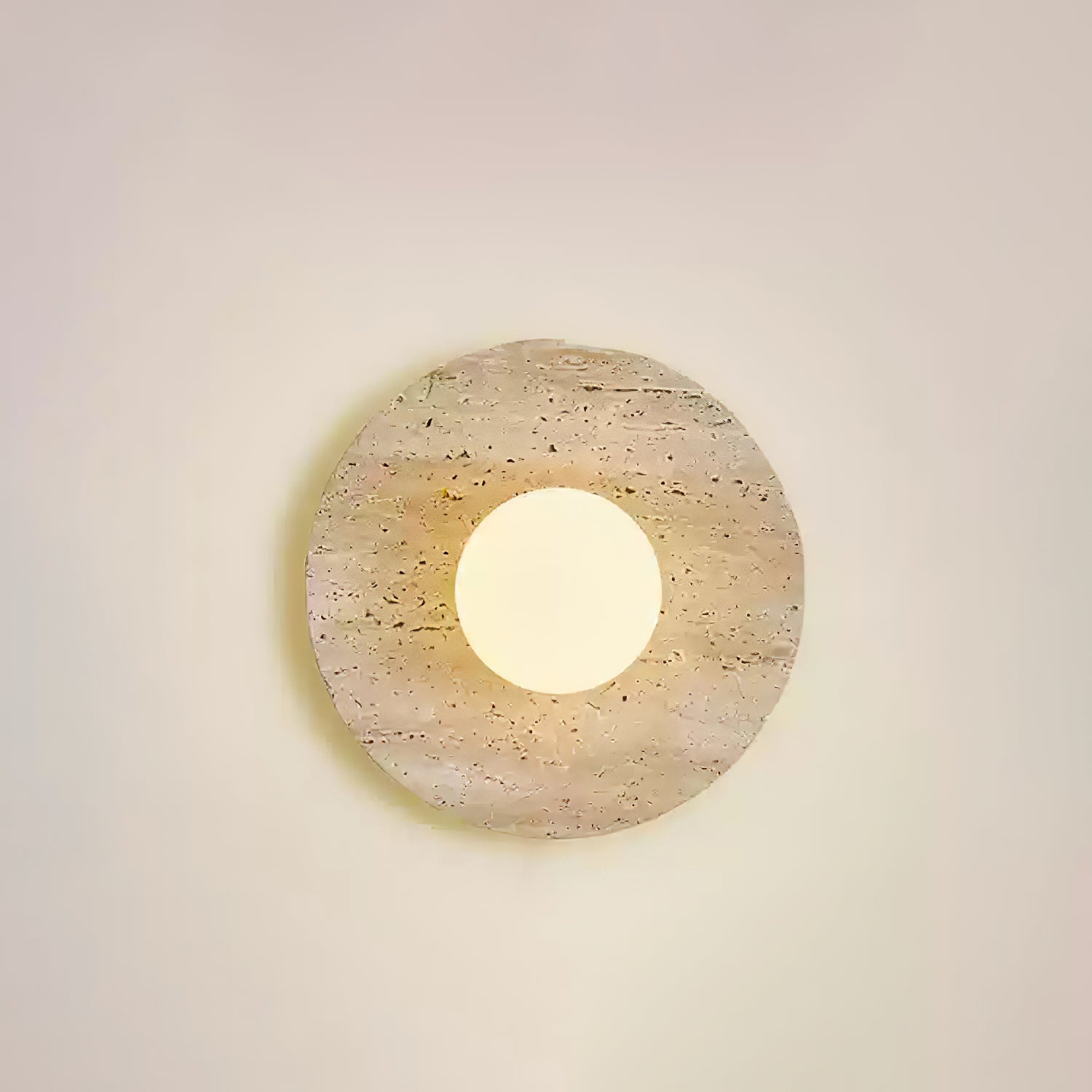 Vephair Bowl-Frame Travertine Wall Light - Letslighting