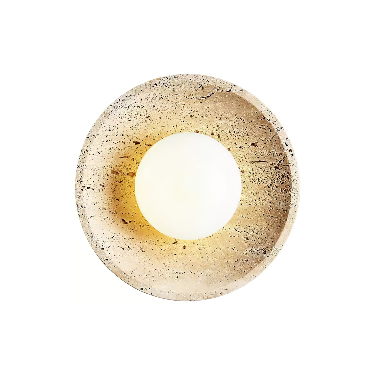 Vephair Bowl-Frame Travertine Wall Light - Letslighting