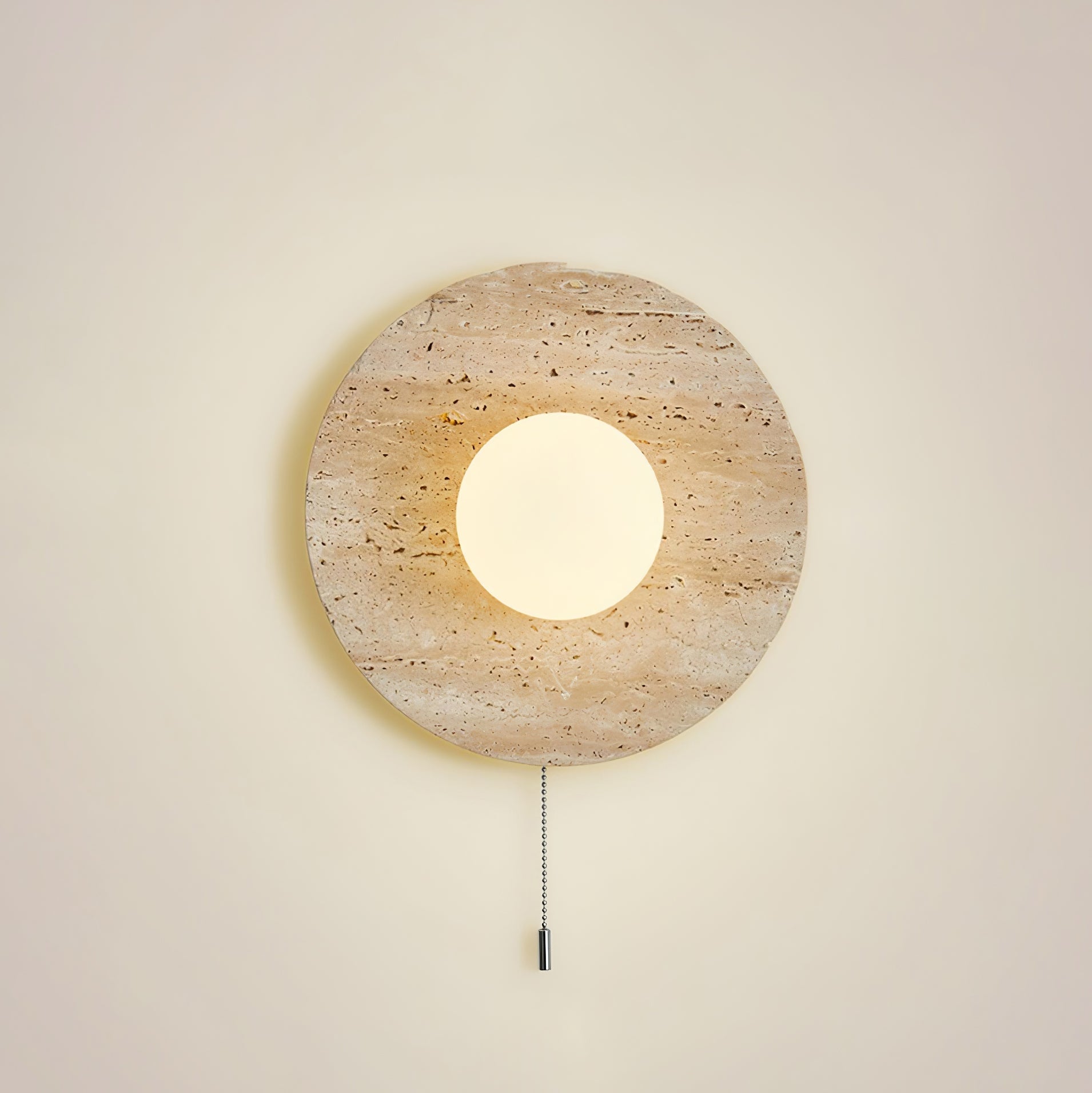Vephair Bowl-Frame Travertine Wall Light - Letslighting