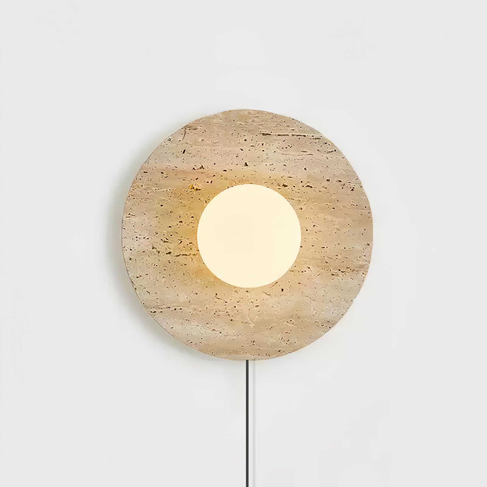 Cocarila Ring Shade Travertine Wall Light - Letslighting