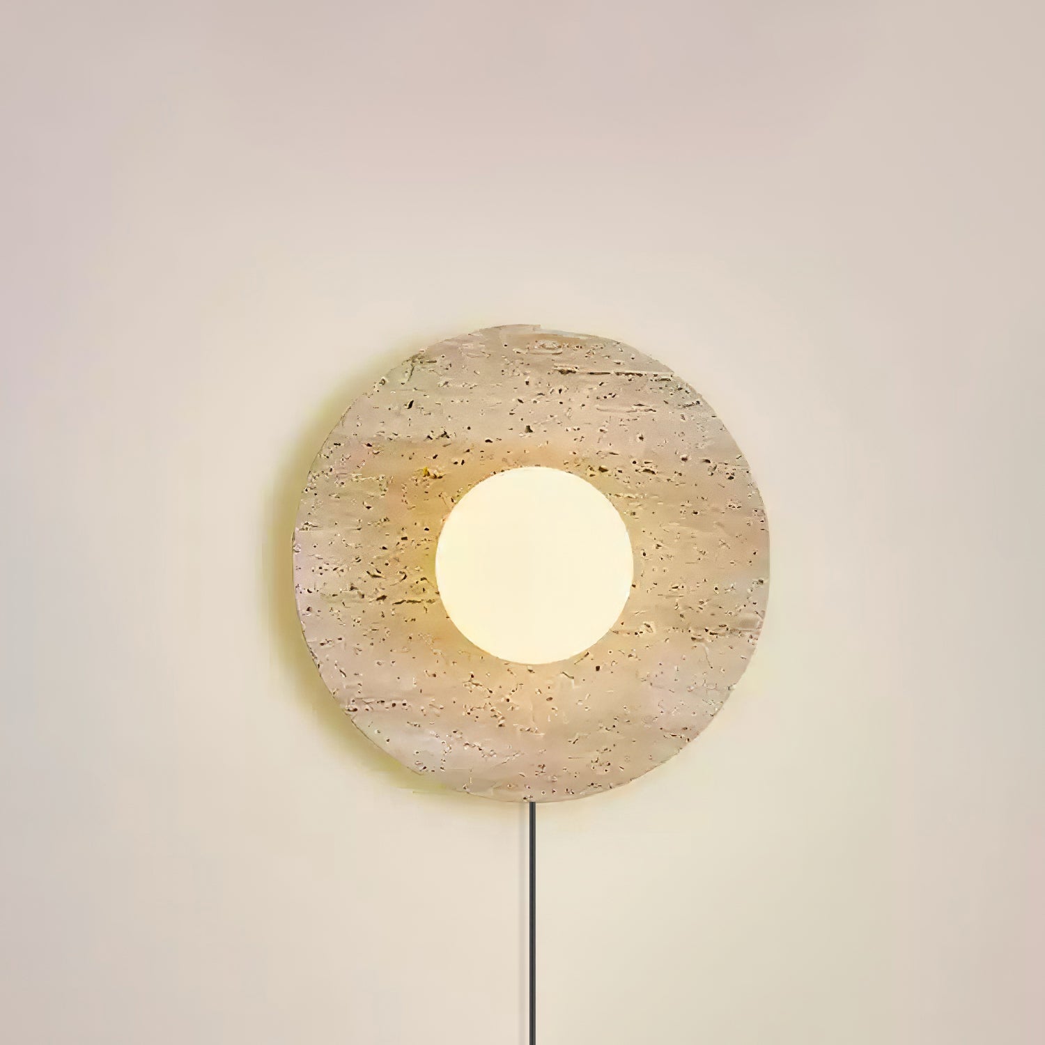 Cocarila Ring Shade Travertine Wall Light - Letslighting