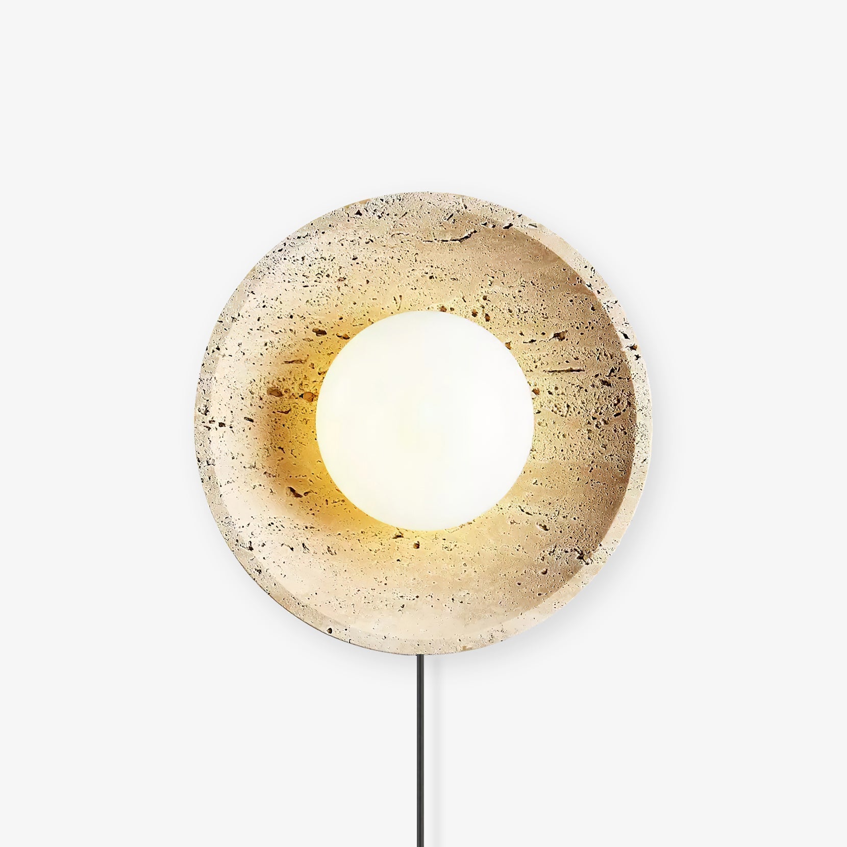 Cocarila Ring Shade Travertine Wall Light - Letslighting