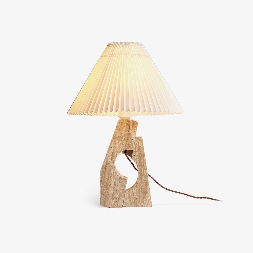 Arvinyra Sculptural Travertine Table Lamp - Letslighting