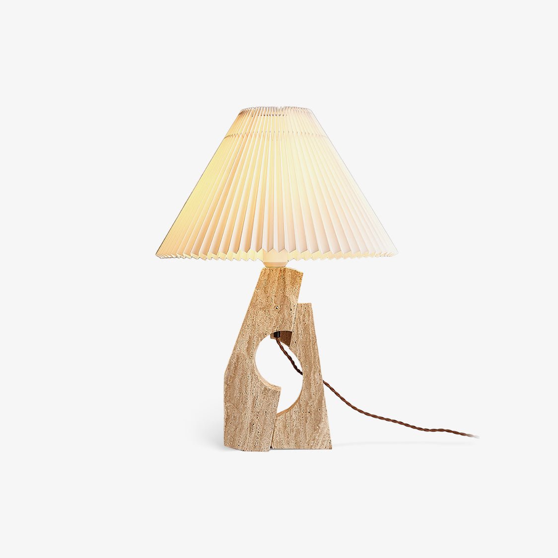 Arvinyra Sculptural Travertine Table Lamp - Letslighting