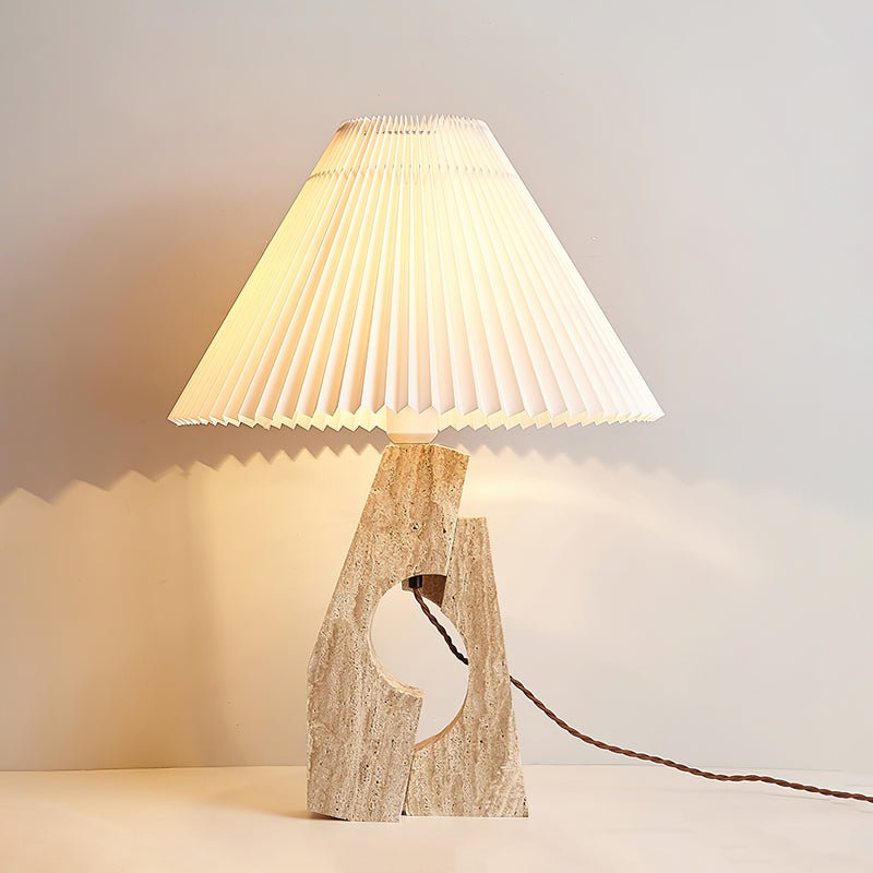 Arvinyra Sculptural Travertine Table Lamp - Letslighting