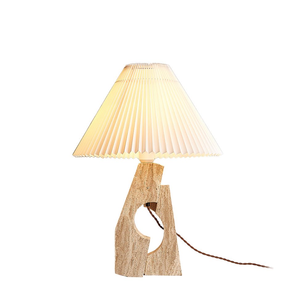 Arvinyra Sculptural Travertine Table Lamp - Letslighting
