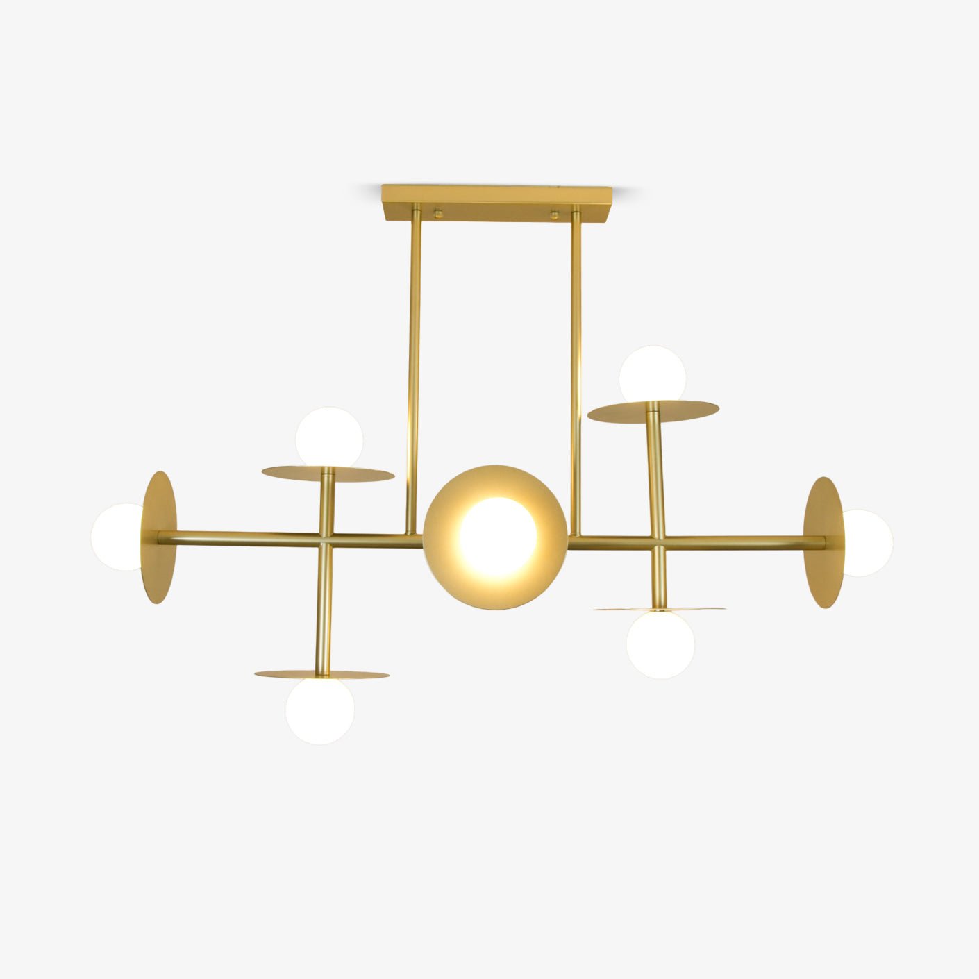 Lustra Strada Chandelier Brass Glass Geometric - Letslighting