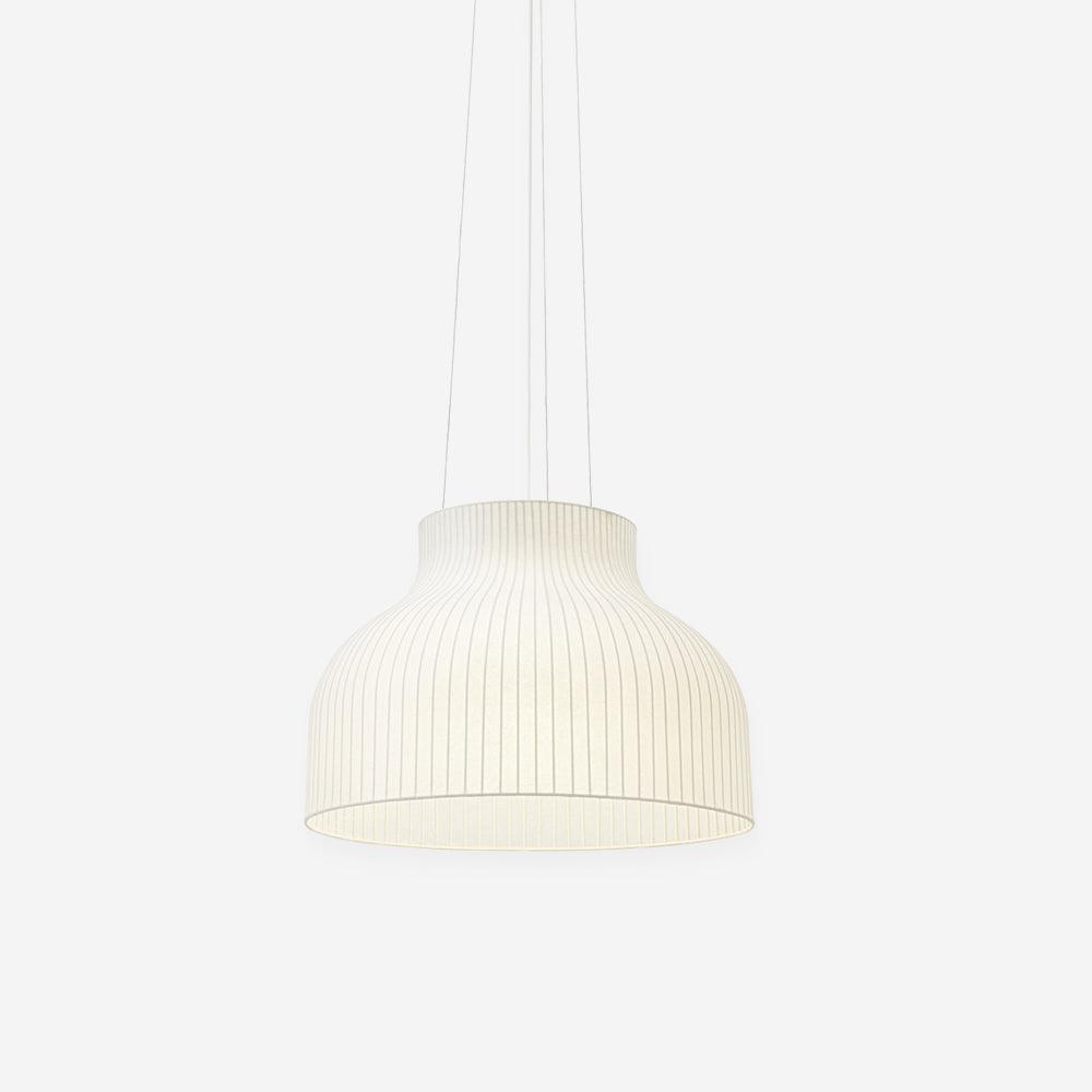 Pendant Light Silk Bell Shade Pleated Curved Modern Minimalist - Letslighting