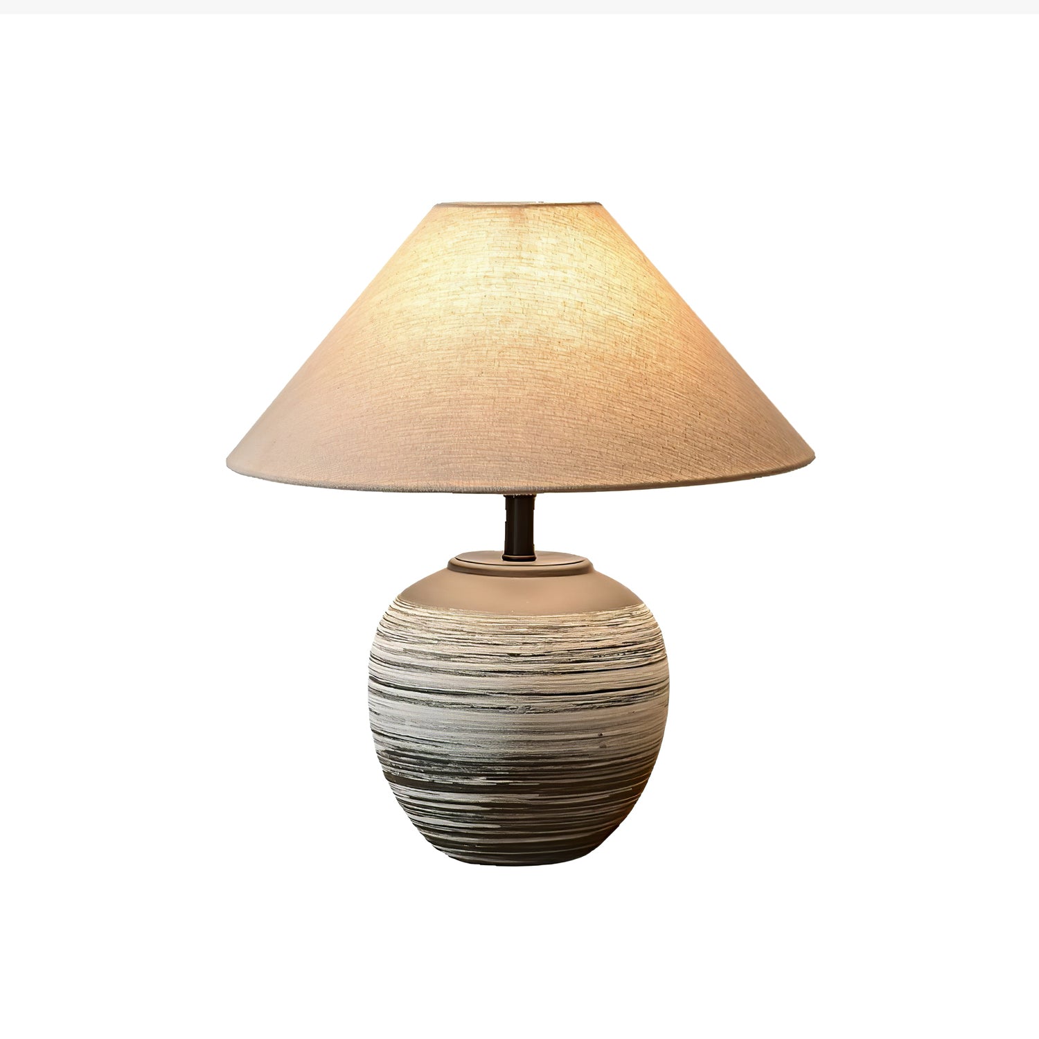 Strata Modern Ceramic & Fabric Table Lamp