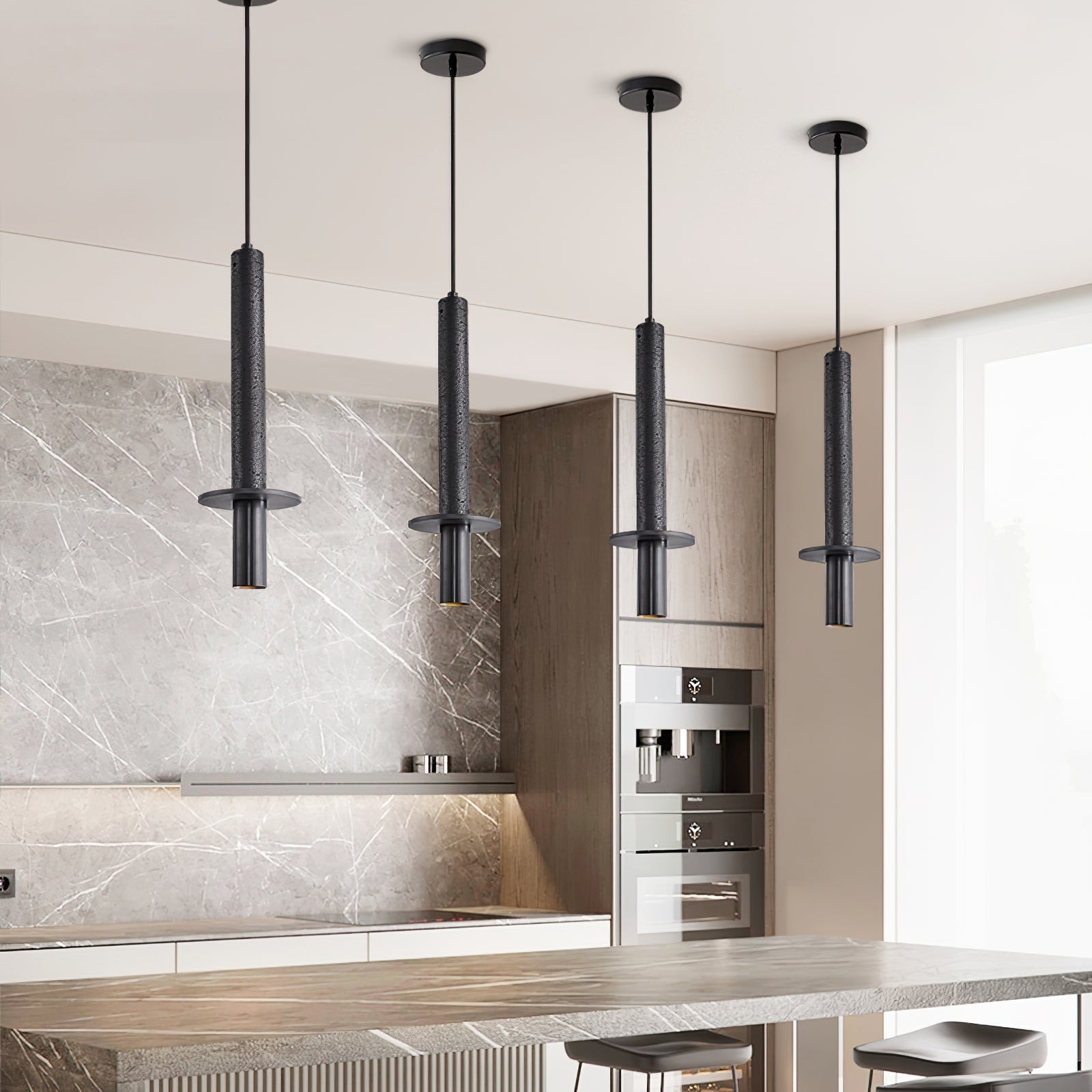 Avdoryra Dual Cylinder Travertine Pendant Light - Letslighting