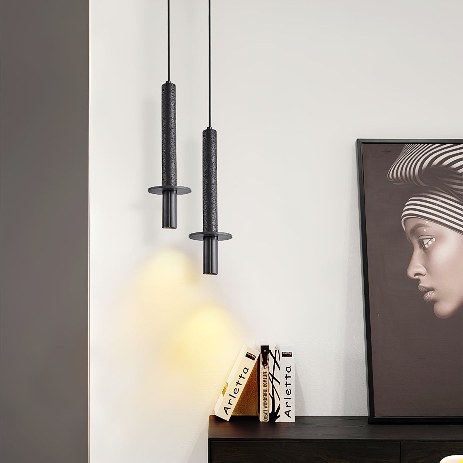 Avdoryra Dual Cylinder Travertine Pendant Light - Letslighting