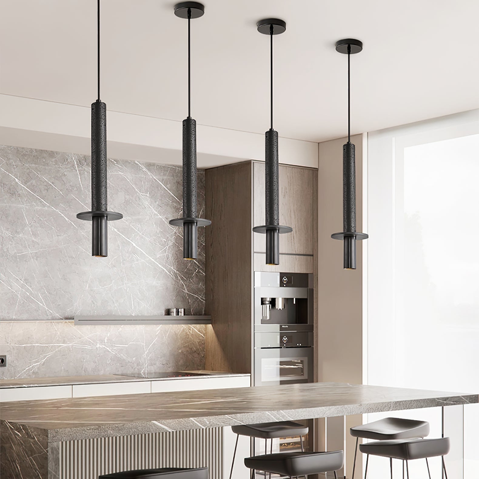 Avdoryra Dual Cylinder Travertine Pendant Light - Letslighting