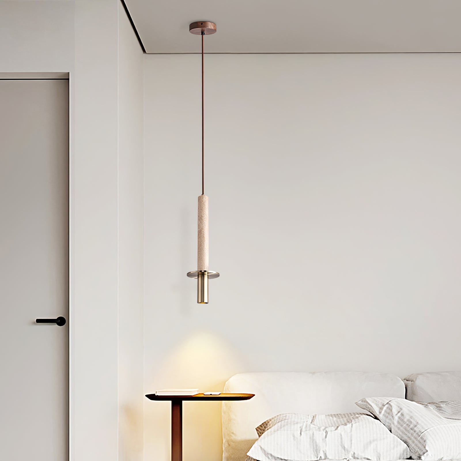 Avdoryra Dual Cylinder Travertine Pendant Light - Letslighting