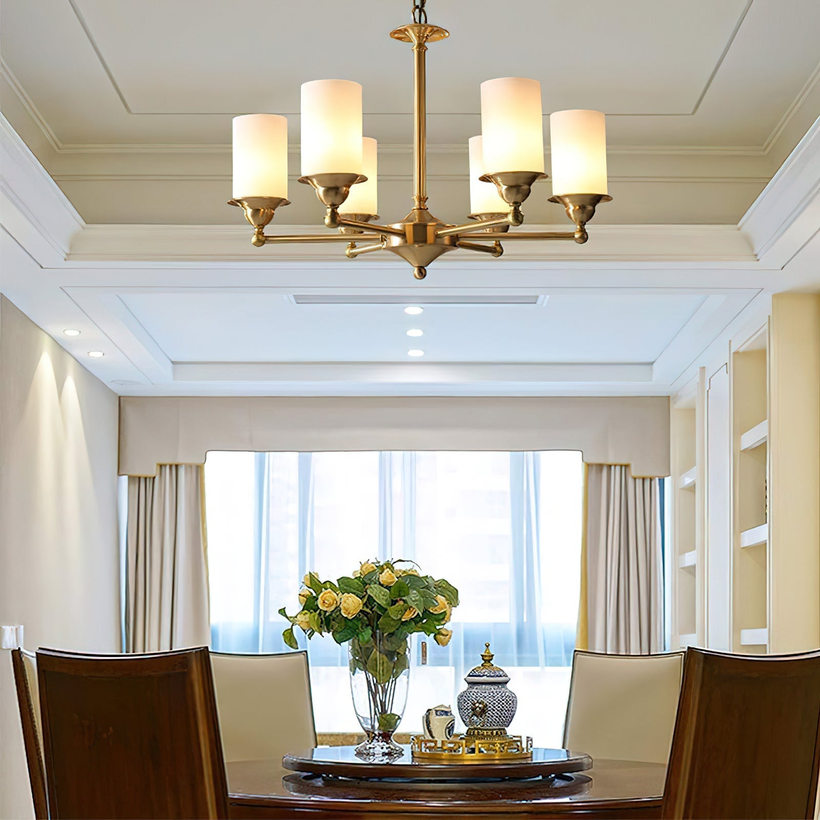 Idorara Postmodern Luxury Brass Glass Chandelier - Letslighting