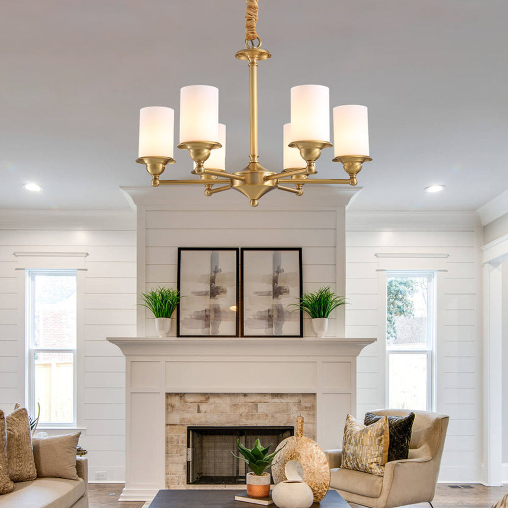Idorara Postmodern Luxury Brass Glass Chandelier - Letslighting