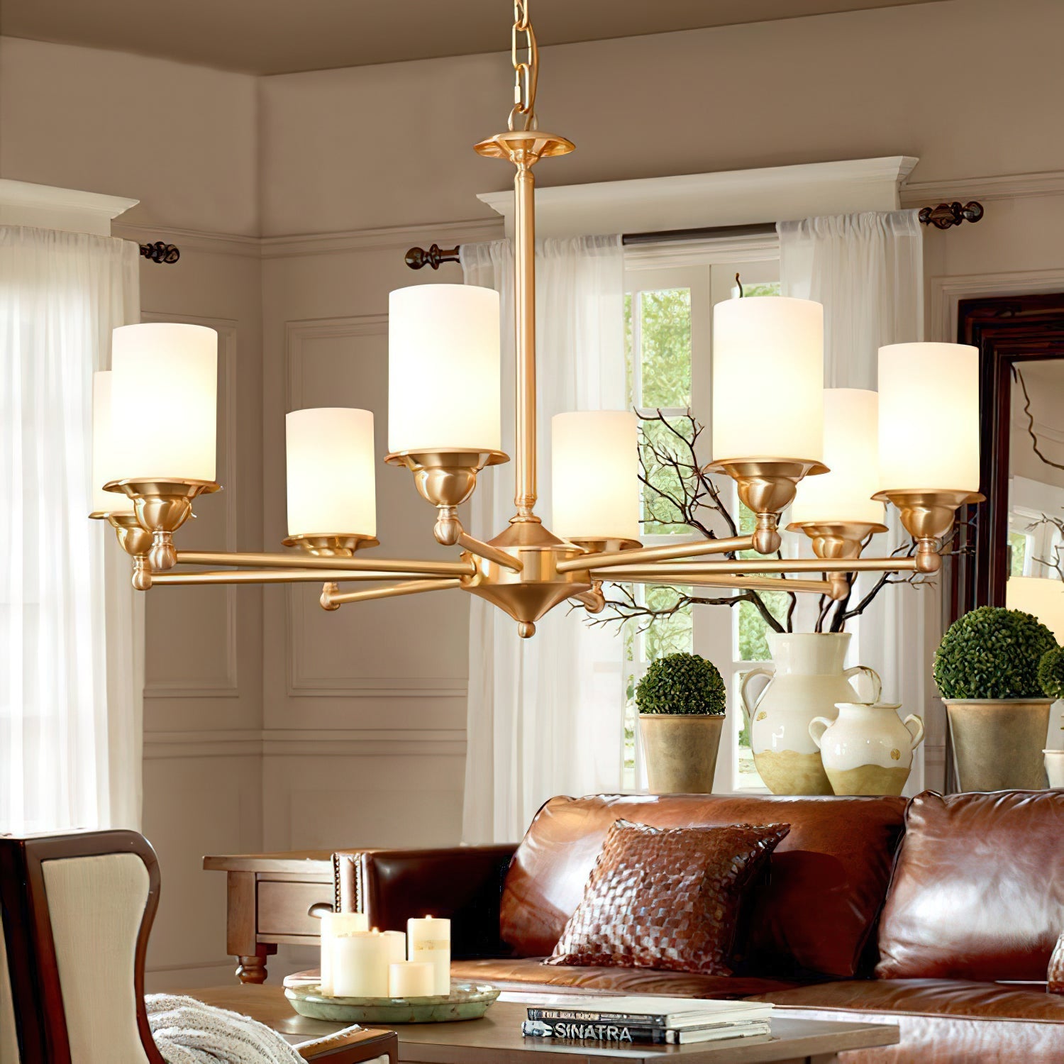 Idorara Postmodern Luxury Brass Glass Chandelier - Letslighting
