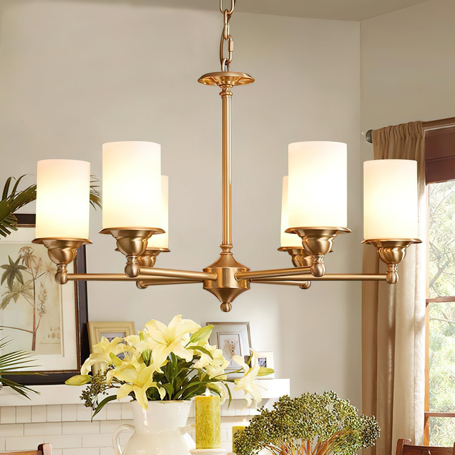Idorara Postmodern Luxury Brass Glass Chandelier - Letslighting