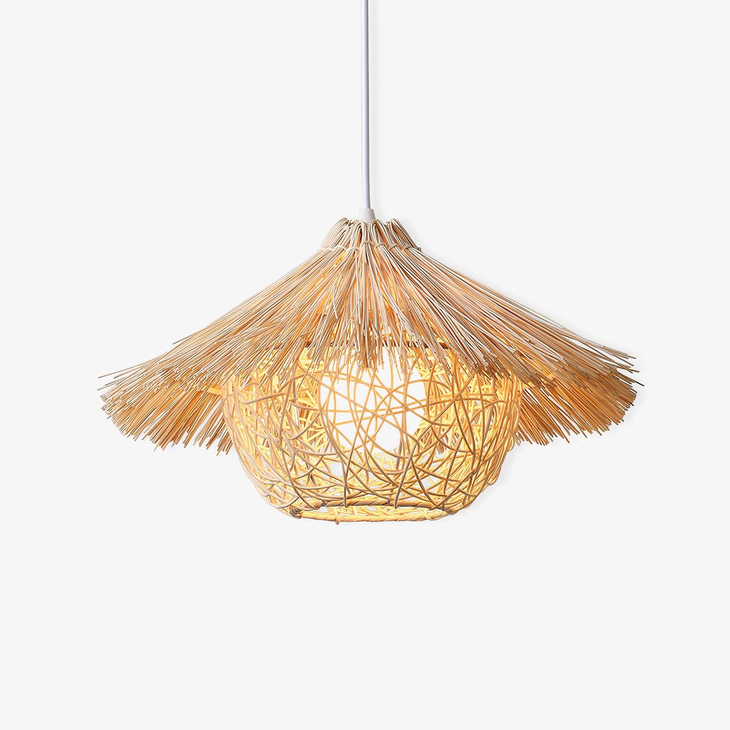 Catala Straw Hat Rattan Pendant Light - Letslighting