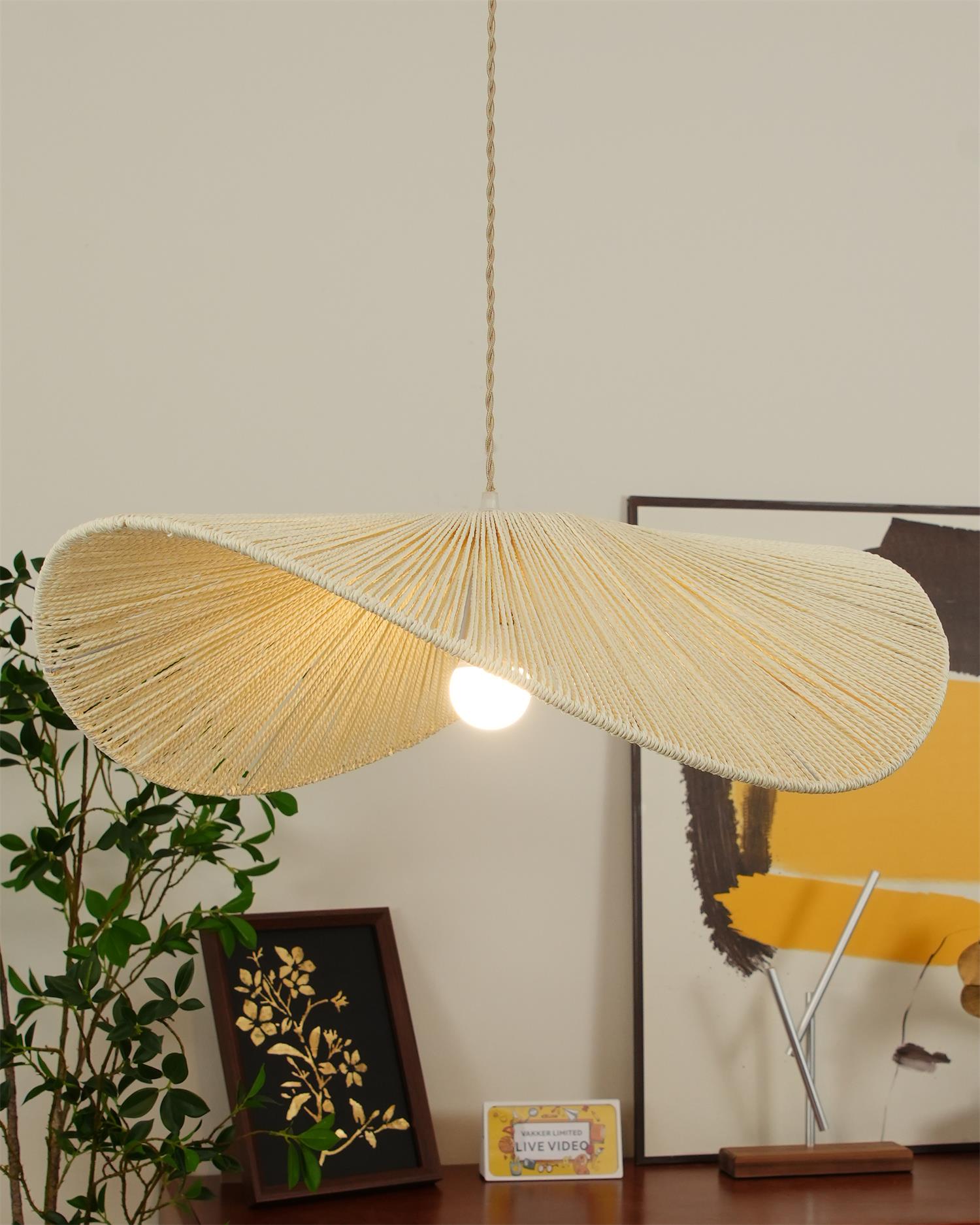 Solara Handwoven Natural Rattan Pendant Light - Letslighting