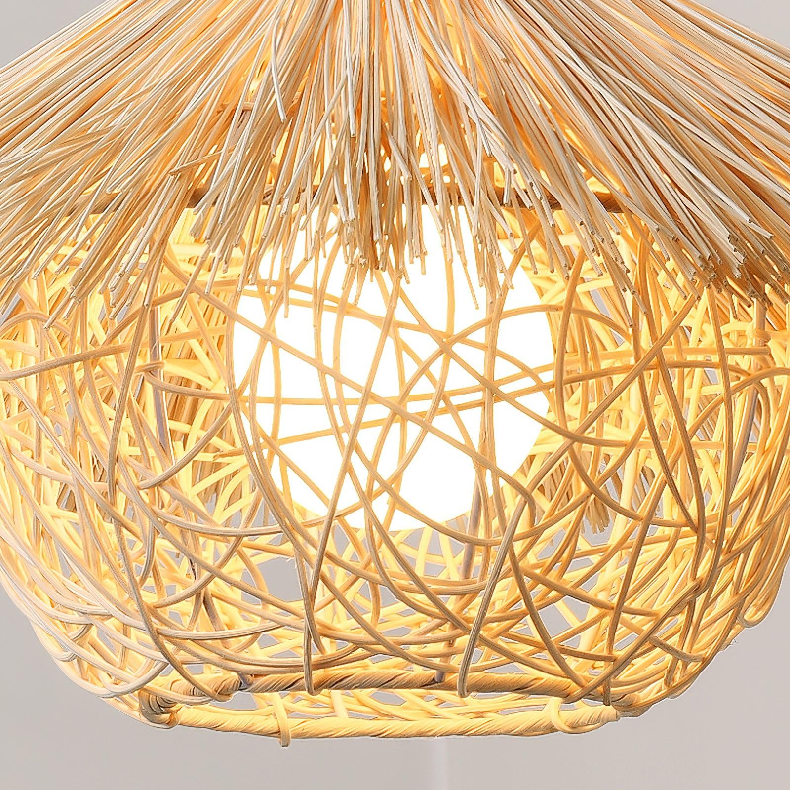 Catala Straw Hat Rattan Pendant Light - Letslighting