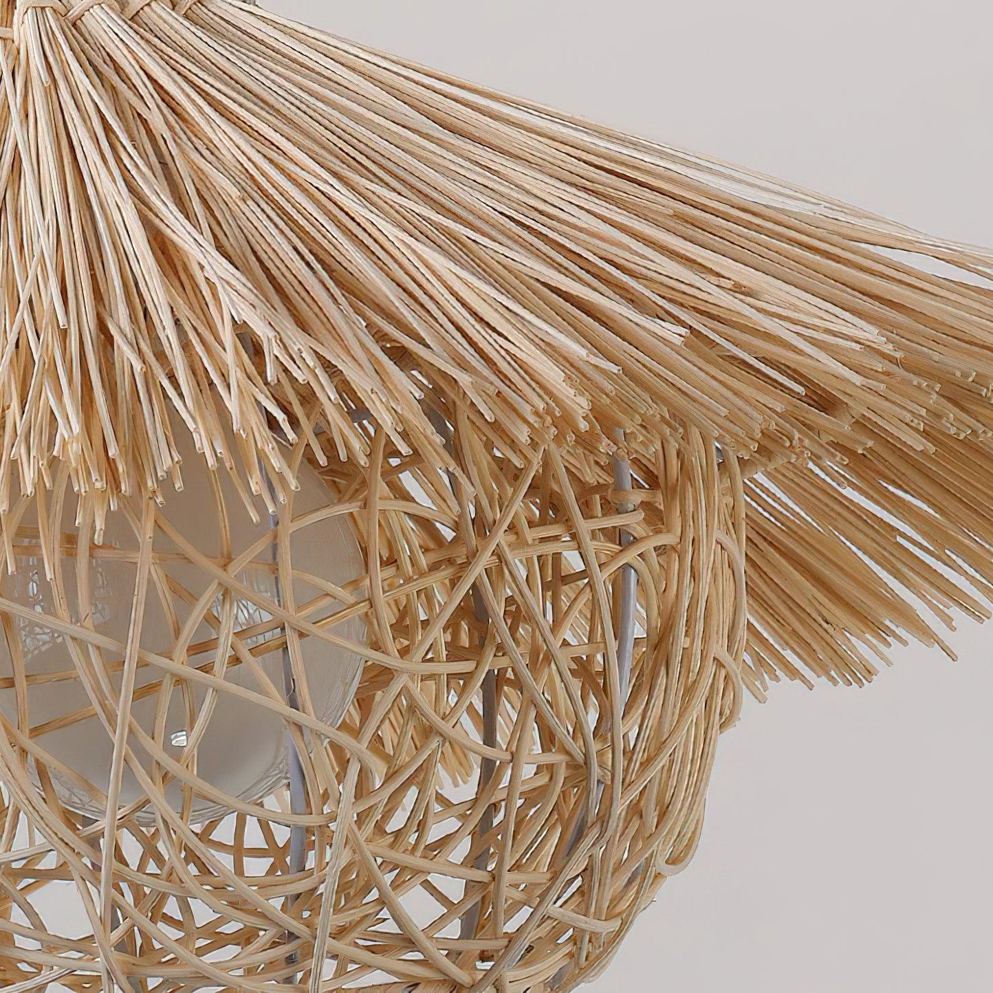 Catala Straw Hat Rattan Pendant Light - Letslighting