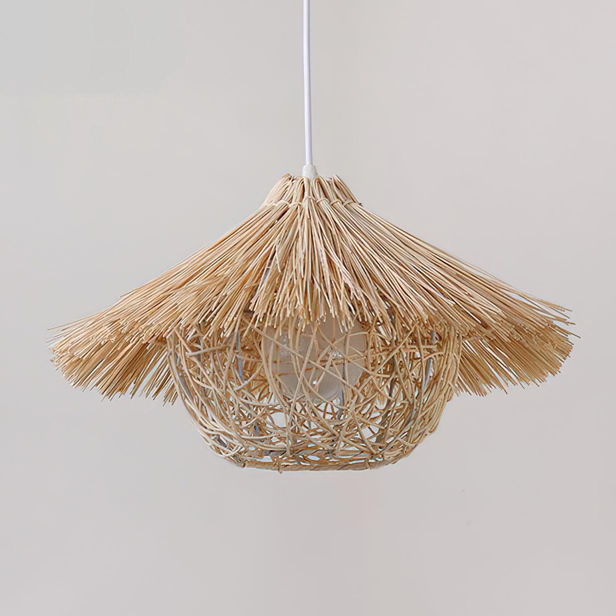 Catala Straw Hat Rattan Pendant Light - Letslighting