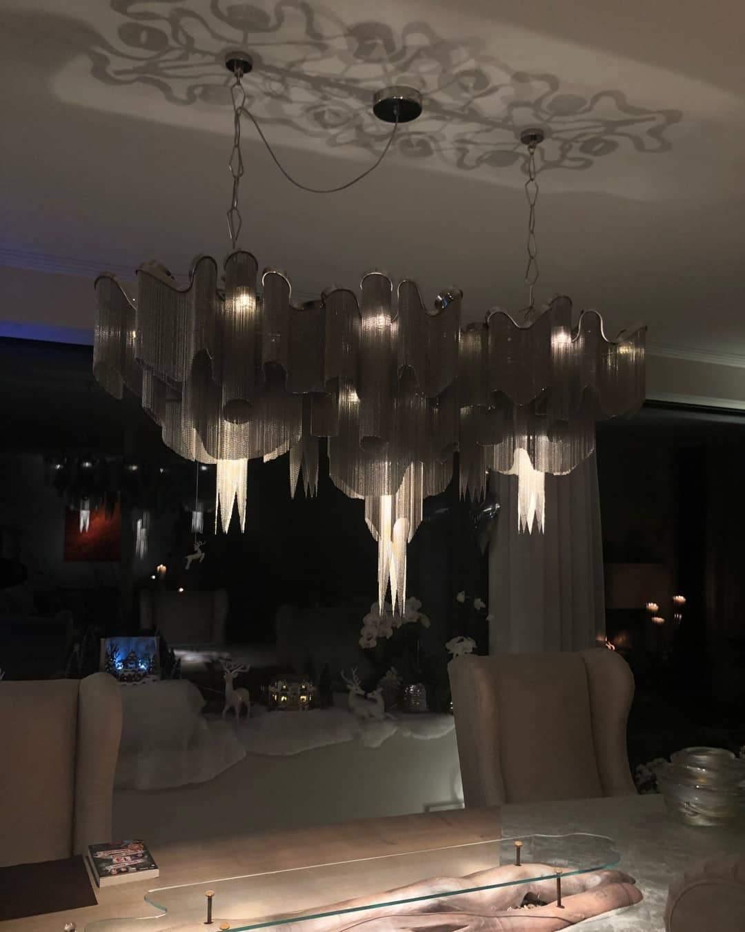 Lustra Pendant Lamp Stream Chain Nickel - Letslighting