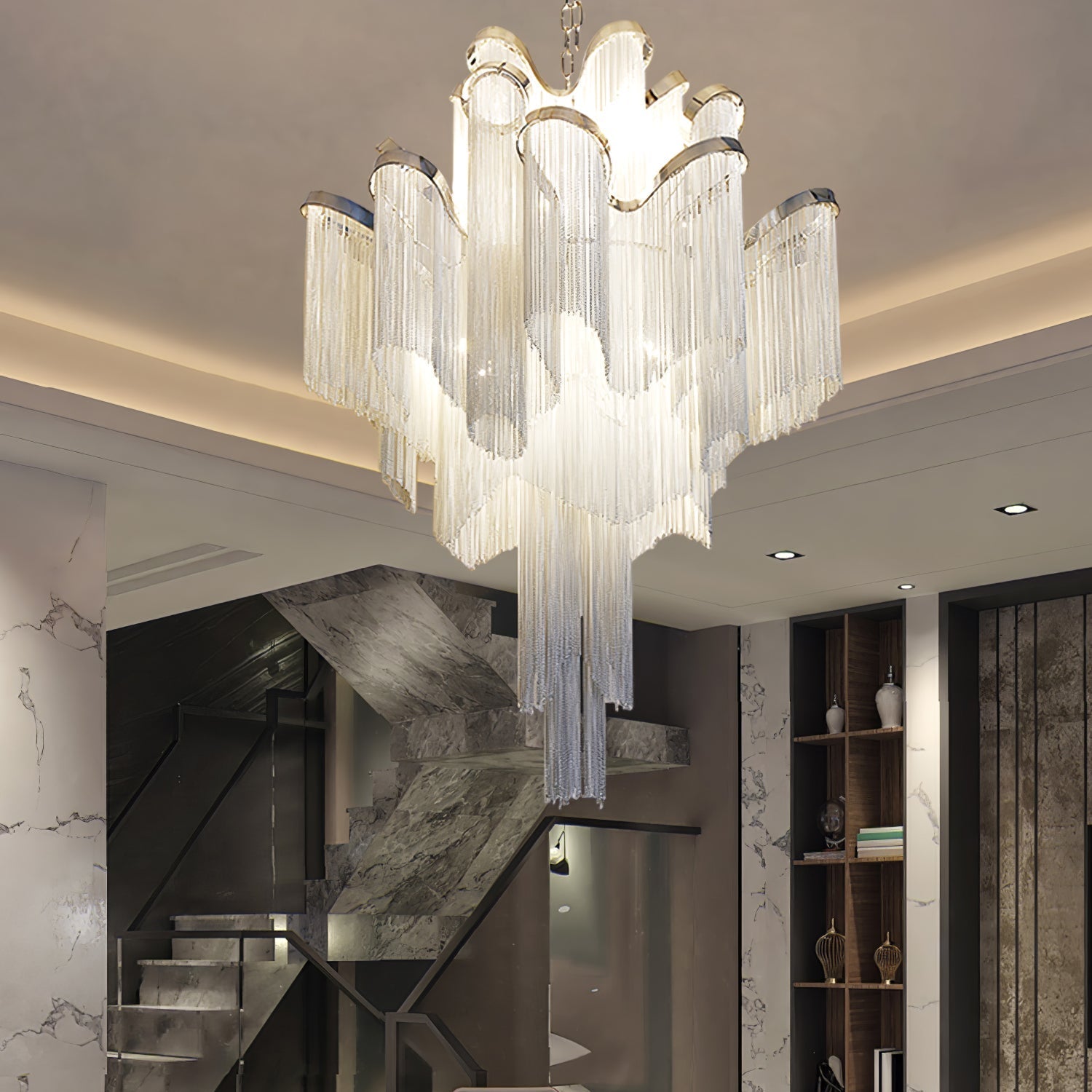 Lustra Pendant Lamp Stream Chain Nickel - Letslighting