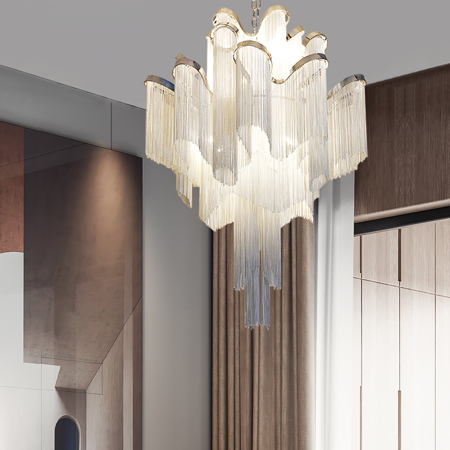 Lustra Pendant Lamp Stream Chain Nickel - Letslighting