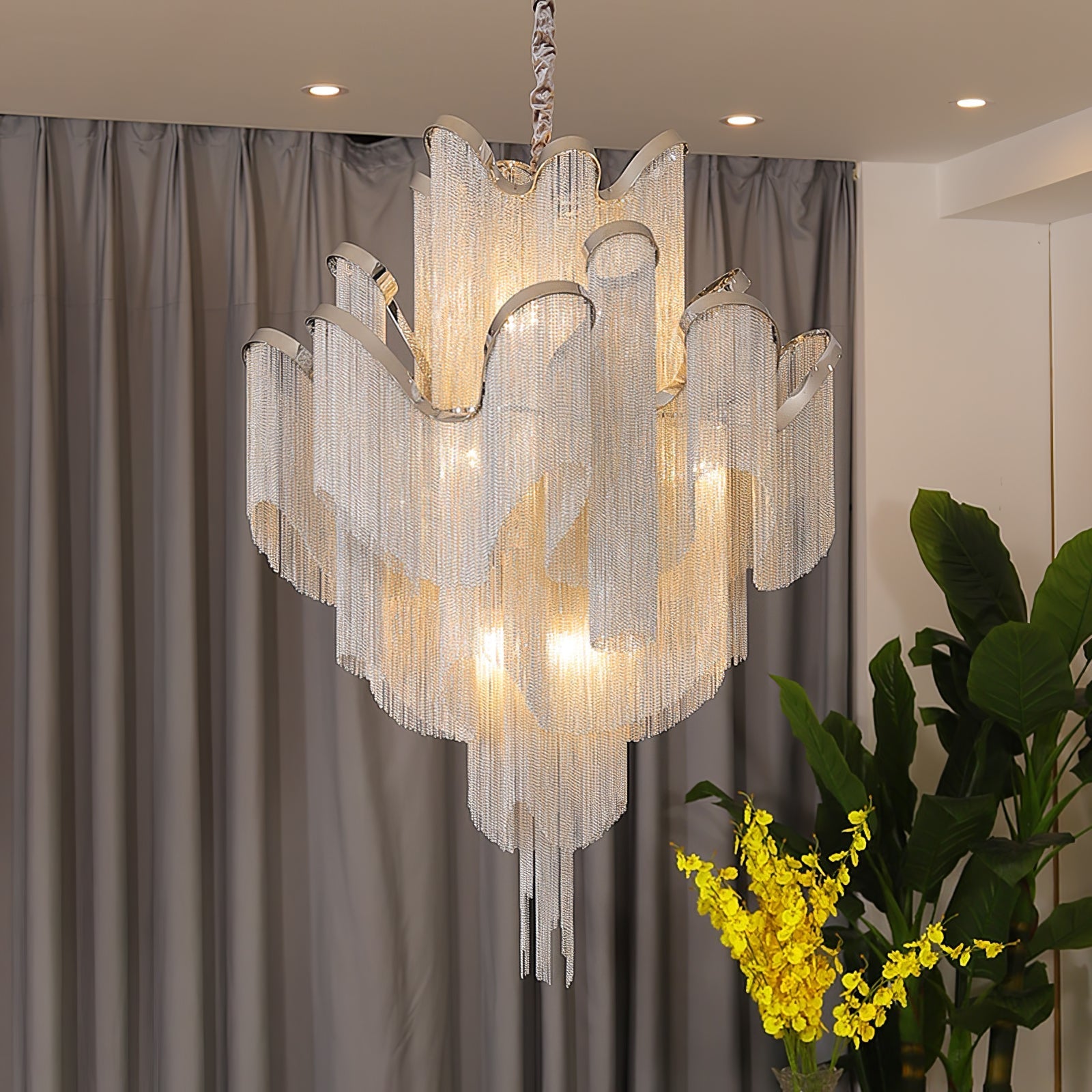 Lustra Pendant Lamp Stream Chain Nickel - Letslighting