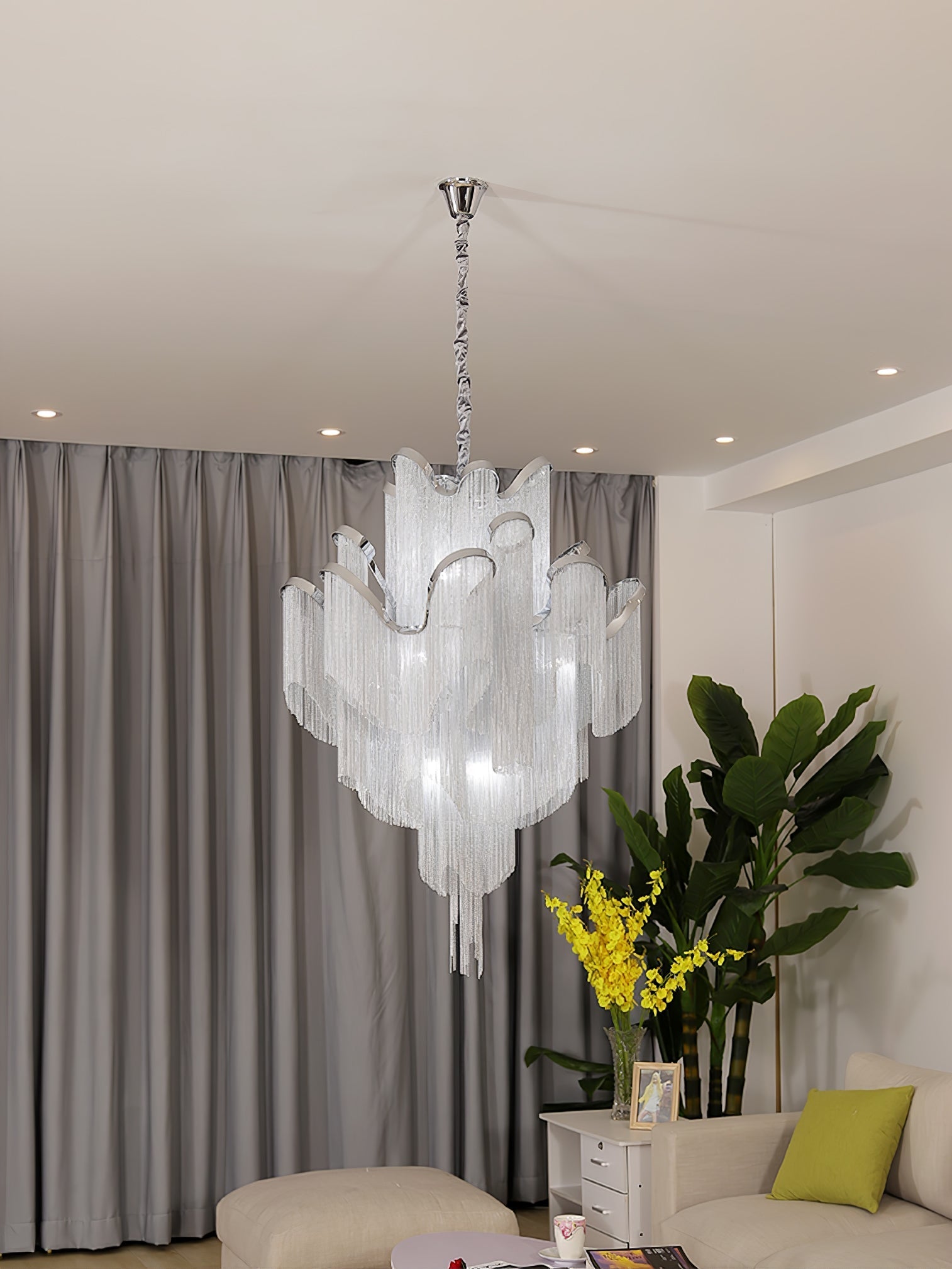 Lustra Pendant Lamp Stream Chain Nickel - Letslighting