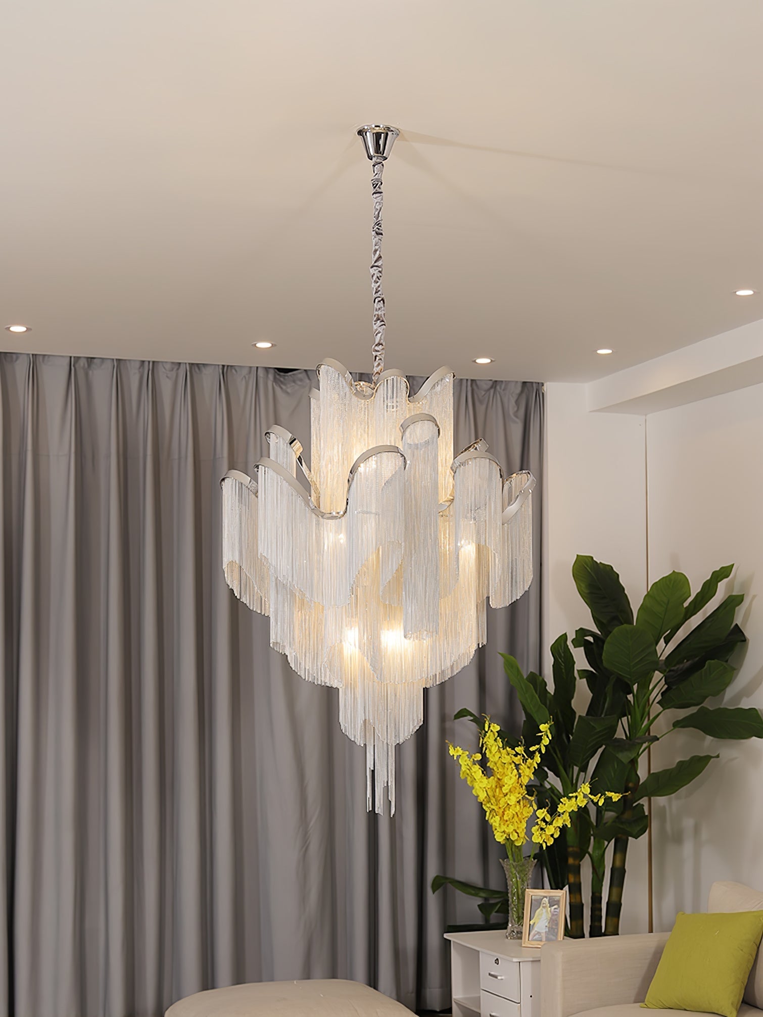 Lustra Pendant Lamp Stream Chain Nickel - Letslighting