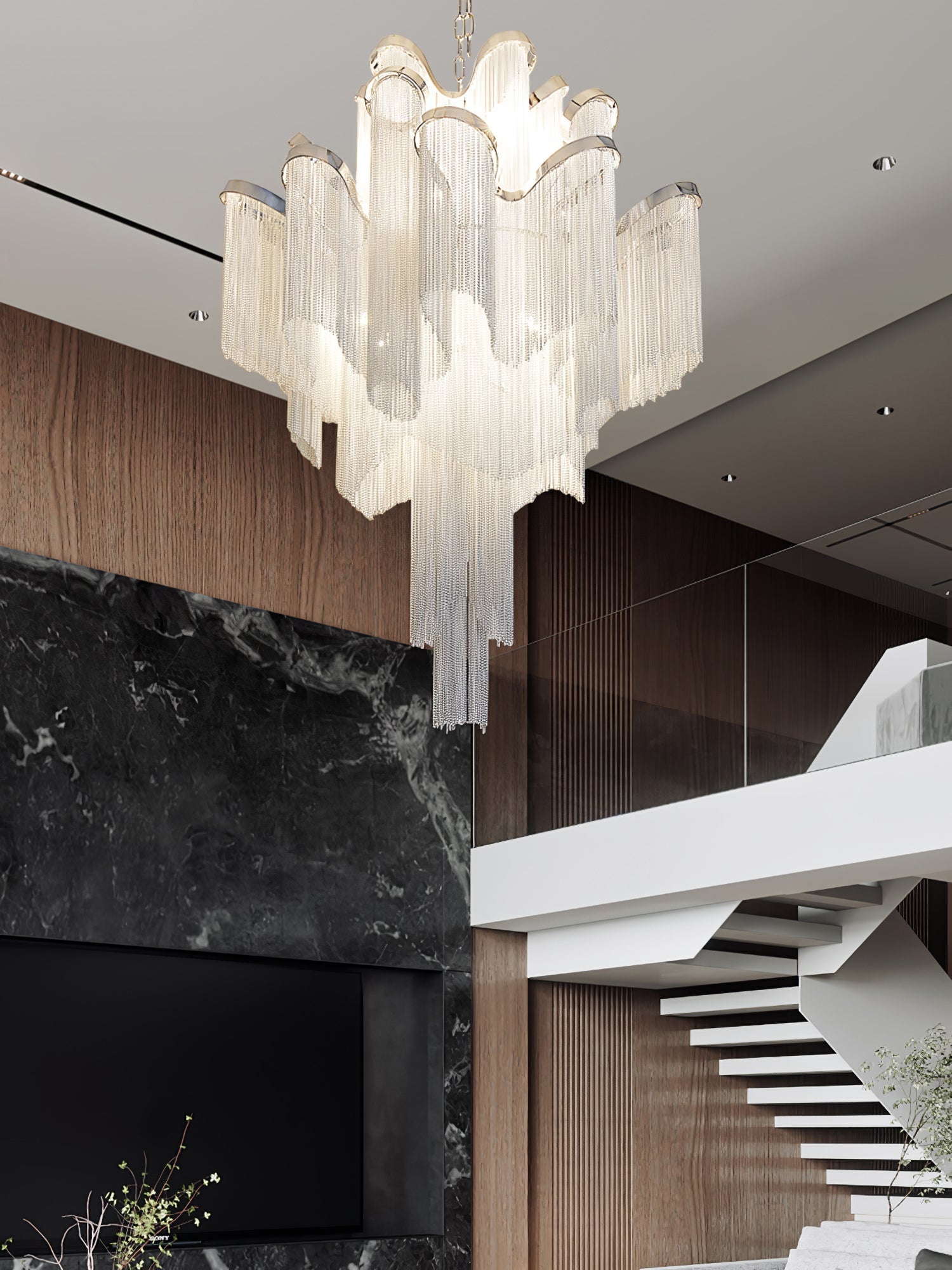 Lustra Pendant Lamp Stream Chain Nickel - Letslighting