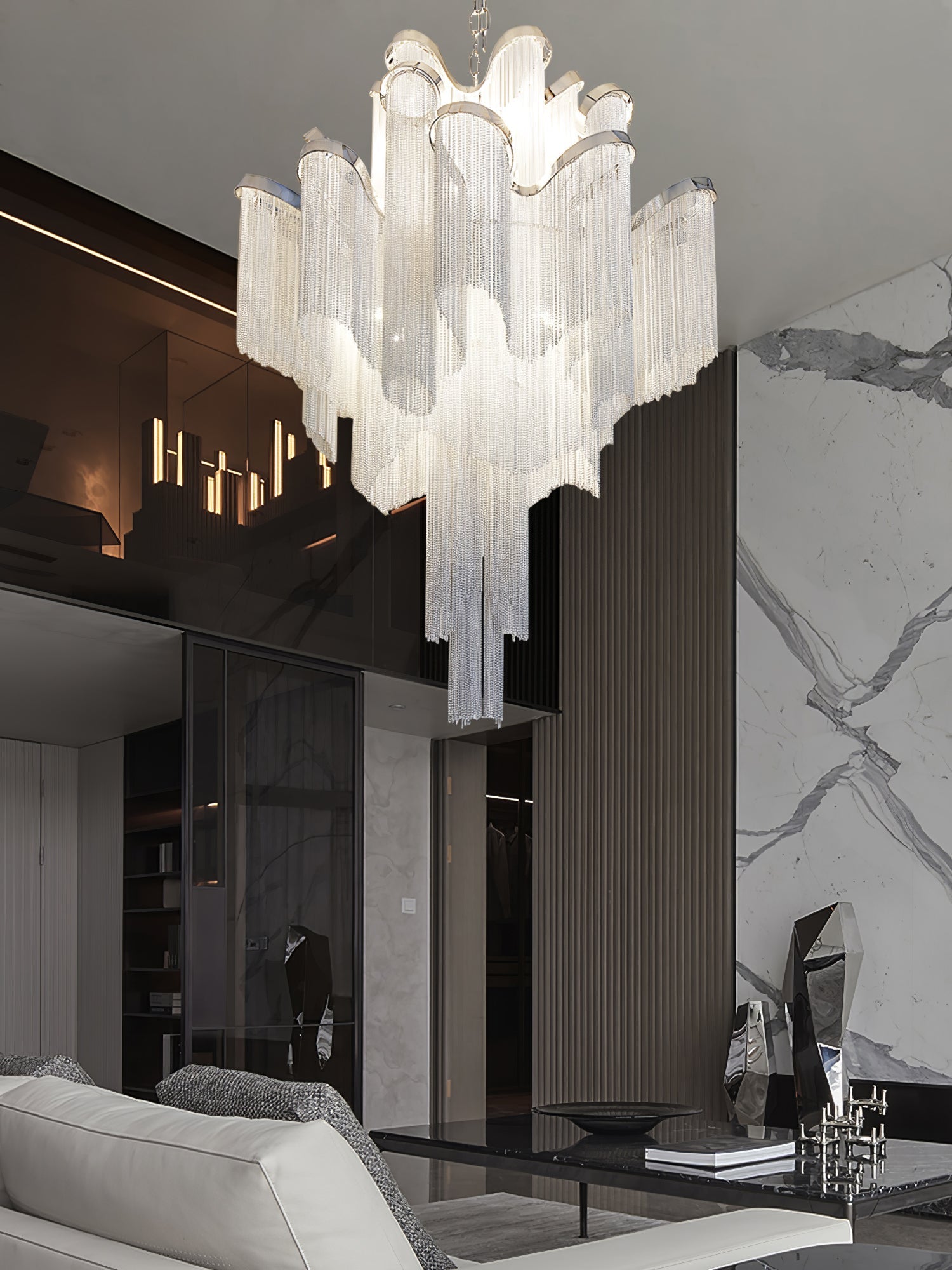 Lustra Pendant Lamp Stream Chain Nickel - Letslighting
