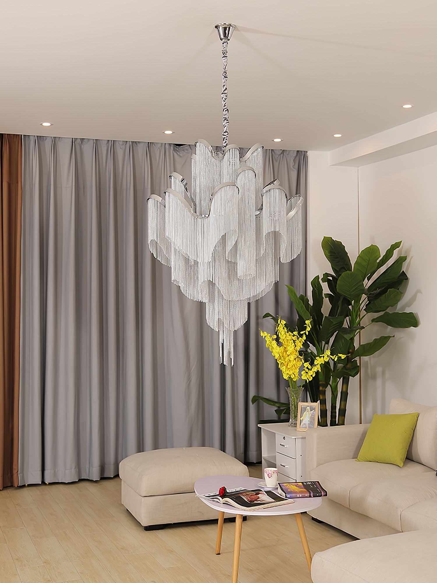 Lustra Pendant Lamp Stream Chain Nickel - Letslighting