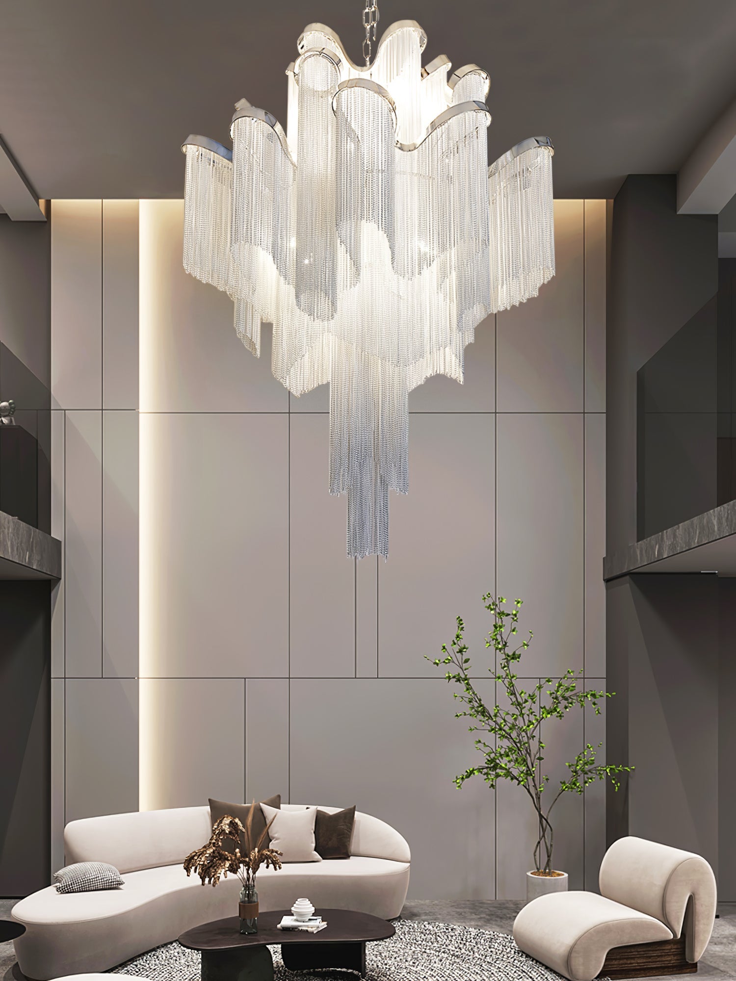 Lustra Pendant Lamp Stream Chain Nickel - Letslighting