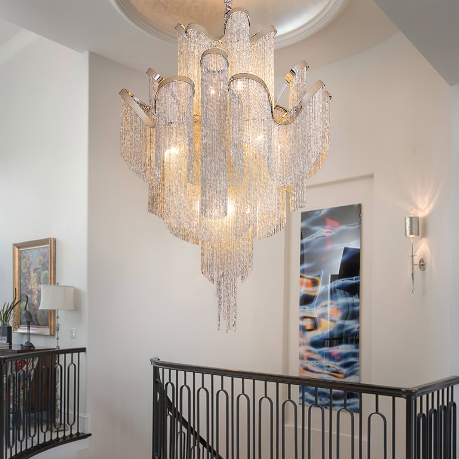 Lustra Pendant Lamp Stream Chain Nickel - Letslighting