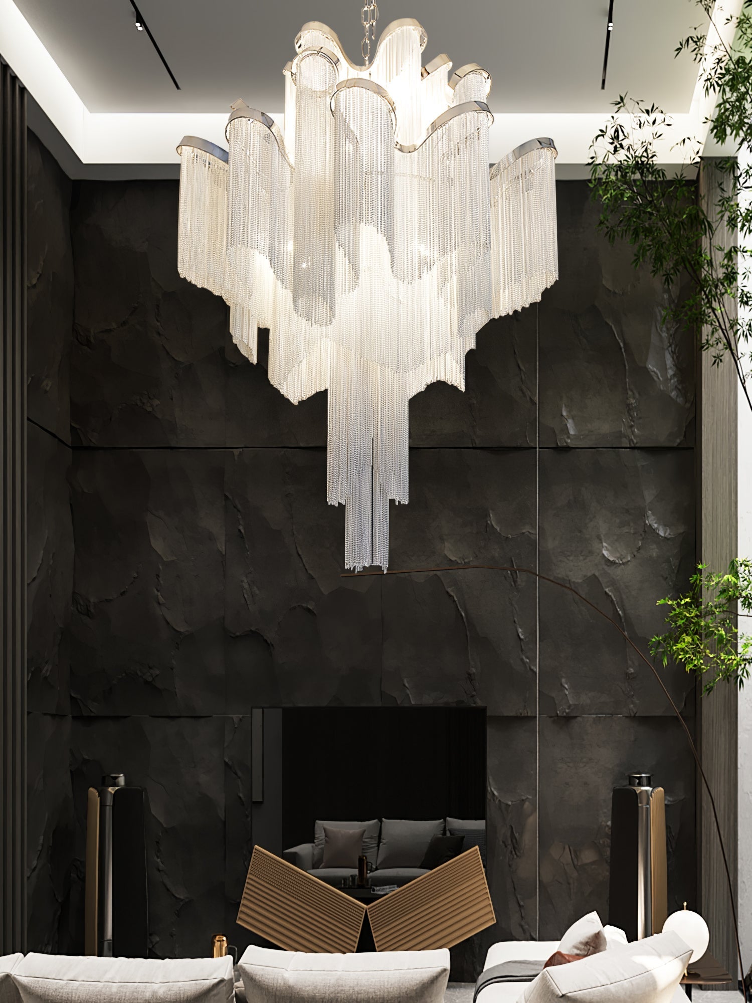Lustra Pendant Lamp Stream Chain Nickel - Letslighting