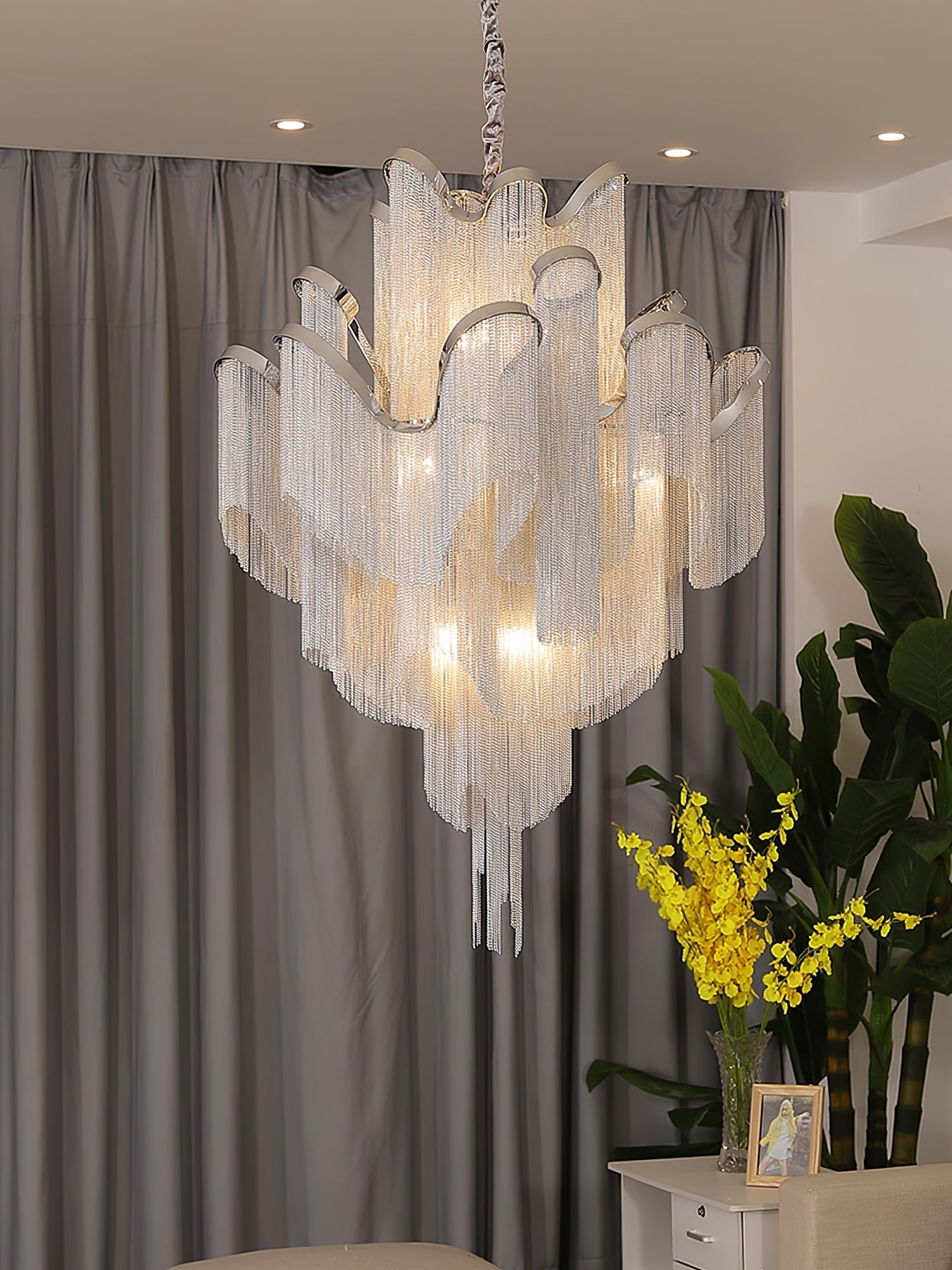 Lustra Pendant Lamp Stream Chain Nickel - Letslighting