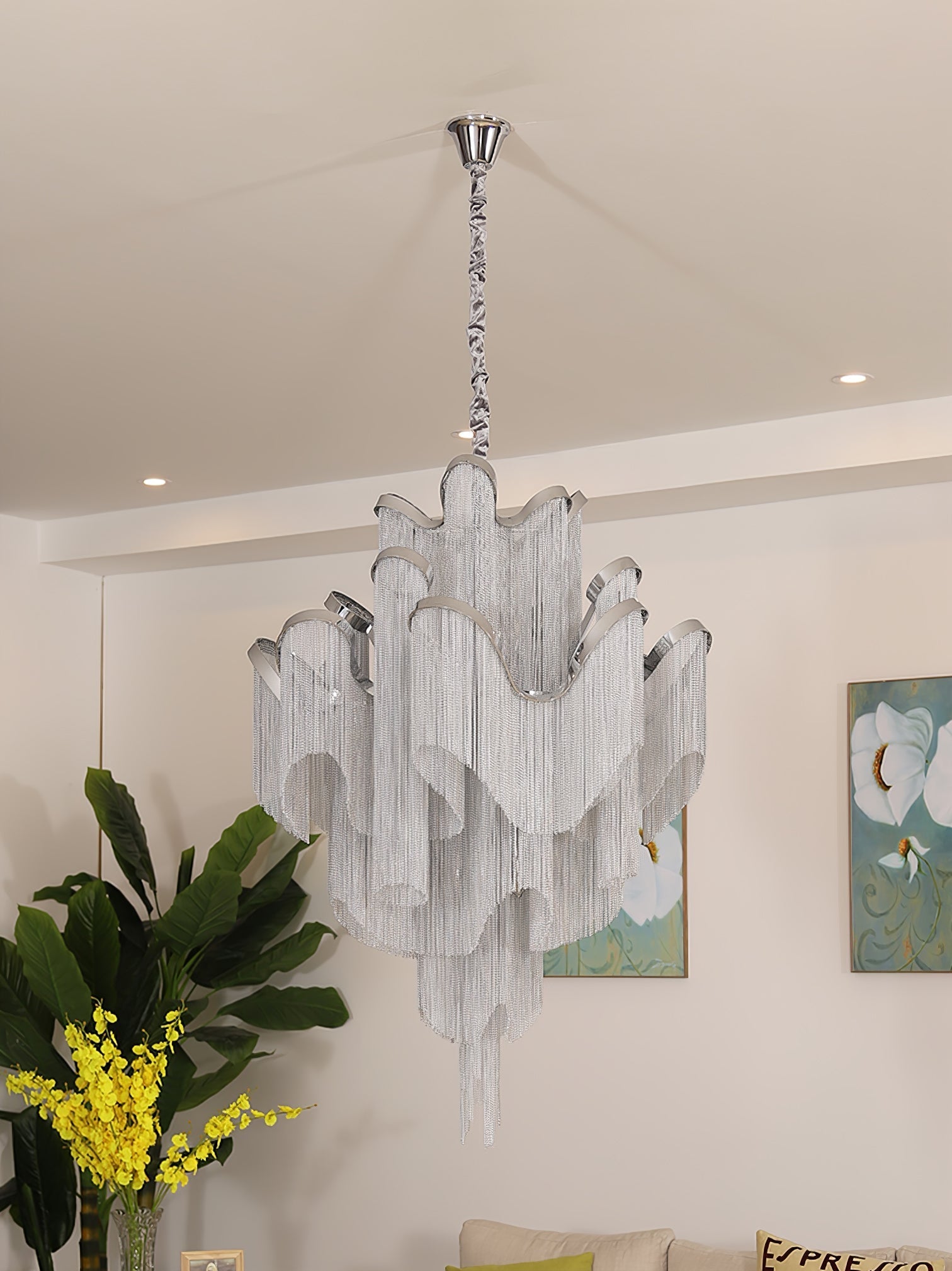 Lustra Pendant Lamp Stream Chain Nickel - Letslighting