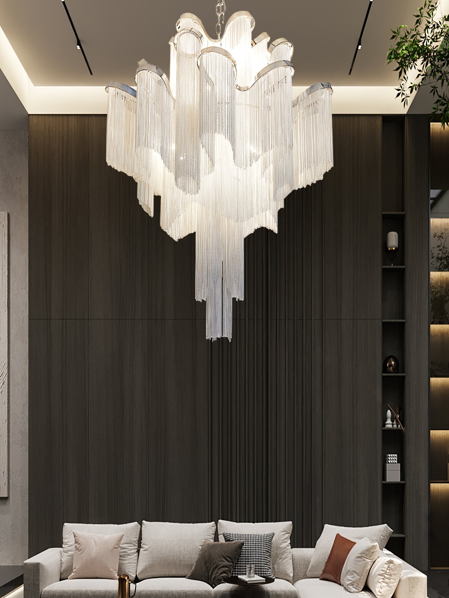 Lustra Pendant Lamp Stream Chain Nickel - Letslighting