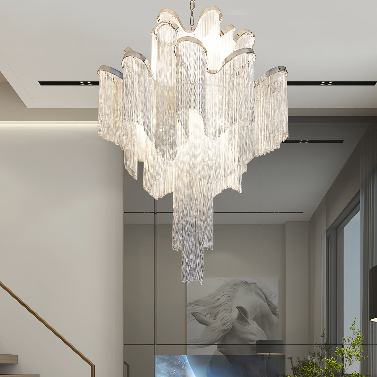Lustra Pendant Lamp Stream Chain Nickel - Letslighting