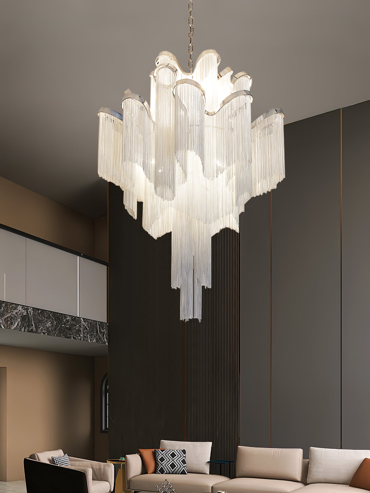 Lustra Pendant Lamp Stream Chain Nickel - Letslighting