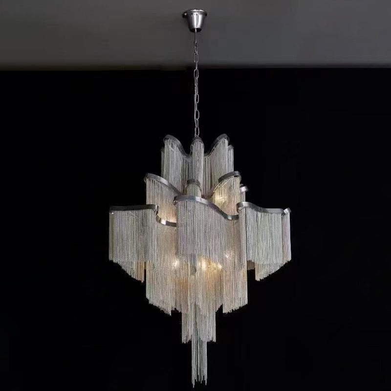 Lustra Pendant Lamp Stream Chain Nickel - Letslighting
