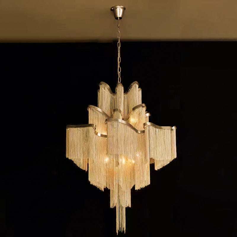 Lustra Pendant Lamp Stream Chain Nickel - Letslighting