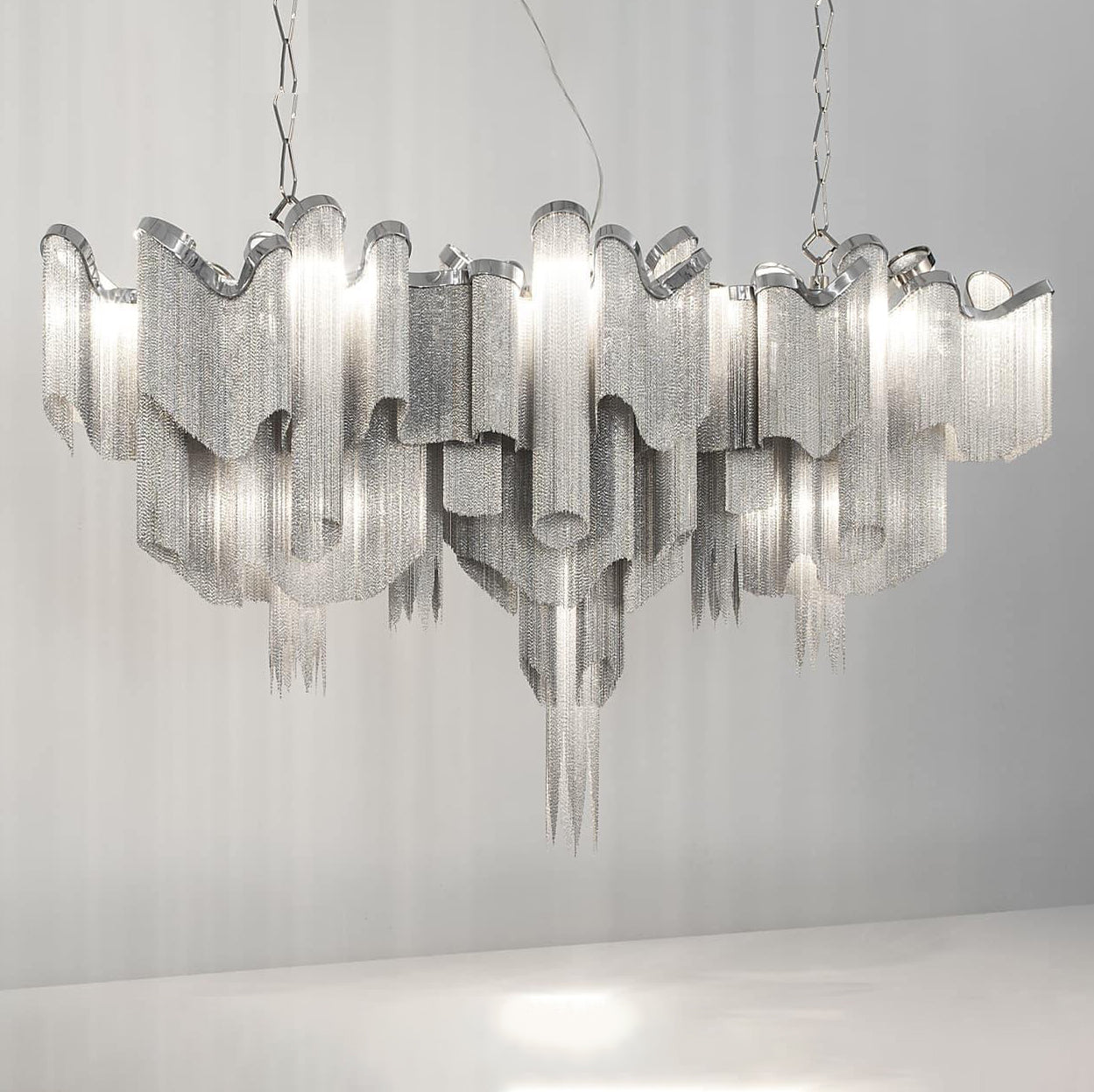 Lustra Pendant Lamp Stream Chain Nickel - Letslighting